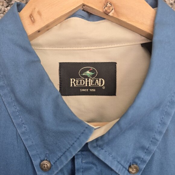 Redhead Shirt Mens XL Blue Button Down Short Sleeve Casual Pocket Cotton - Picture 6 of 7